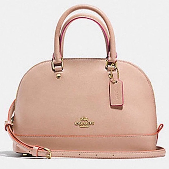 COACH F13310 MINI SIERRA NUDE PINK MULTI CROSSGRAIN LEATHER SATCHEL 🌟EUC🌟 - Picture 16 of 17